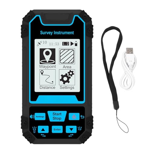 Medidor de Terreno GPS Topógrafo portátil con Pantalla de 2,4 Pulgadas Instrumento de medición topográfica con Chip GNSS Herramienta de medición de área Soporta 2 Modos de medición