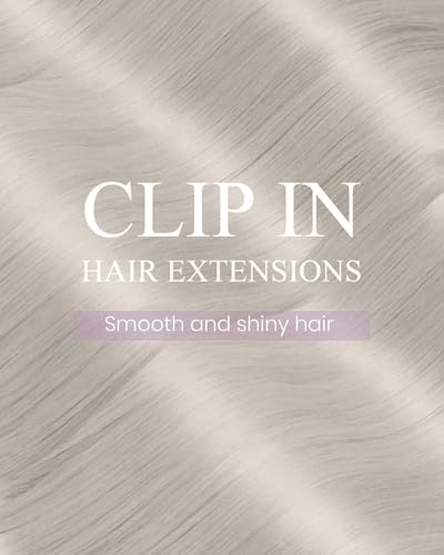 Image of LaaVoo Human Hair Clip In Extensions, For Quick Volume, 14 Inch | Cool Toned Platinum Blonde, 120g 7pcs, Clip In Hair Extensions Real Human Hair, Soft, Thick Full