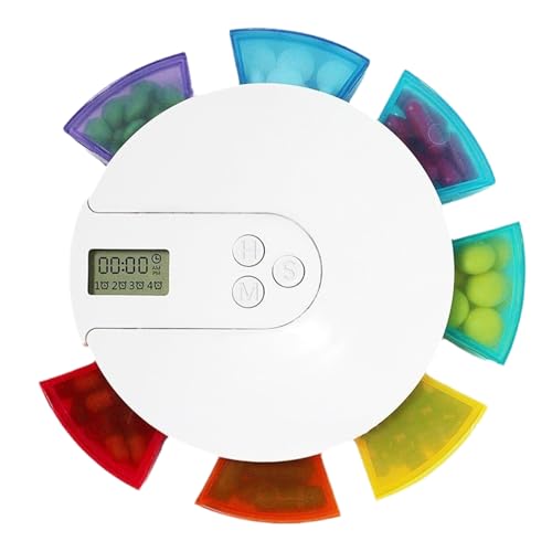 Pilulier automatique – Pilulier électronique avec rappel d'alarme, boîte de rangement pour tablette de 7 jours avec grand écran numérique, jusqu'à 4 alarmes quotidiennes, gestion facile des