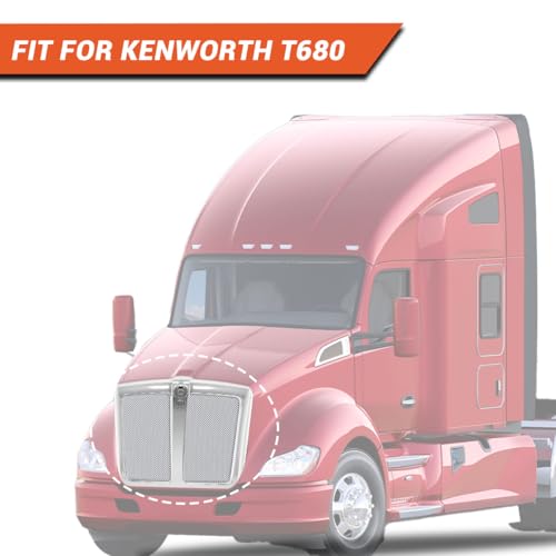 Image of Chrome Grille for Kenworth T680 2015-2022 [Grill Frame] Replacement Kenworth T680 Front Grill (No Mash)