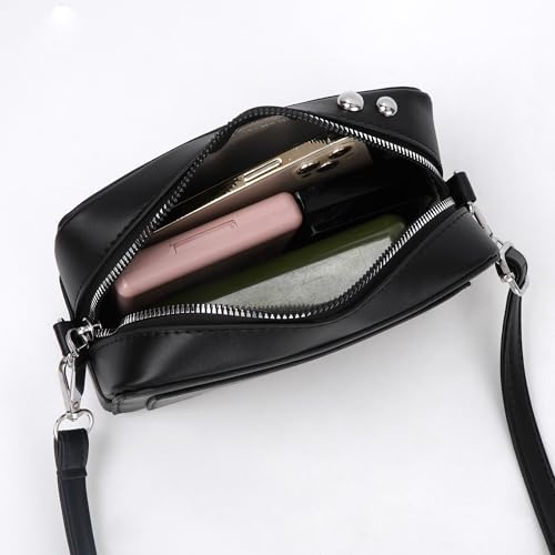 Felite Fnn Women Camera Shaped Crossbody Handbag Vintage PU Leather Shoulder Bag4