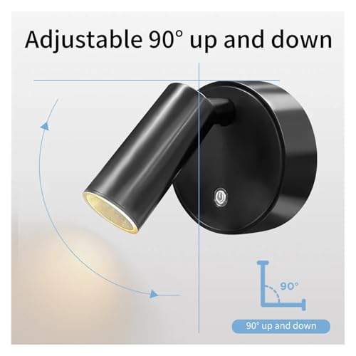 Lámpara de pared LED magnética negra recargable por USB con control táctil 4