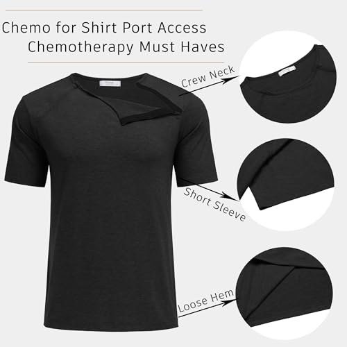 Dyeek Chemo for Shirt Port Access Chemotherapy Must Haves Tear Away Side Snap Short Sleeve Post Shoulder Surgery Shirts4