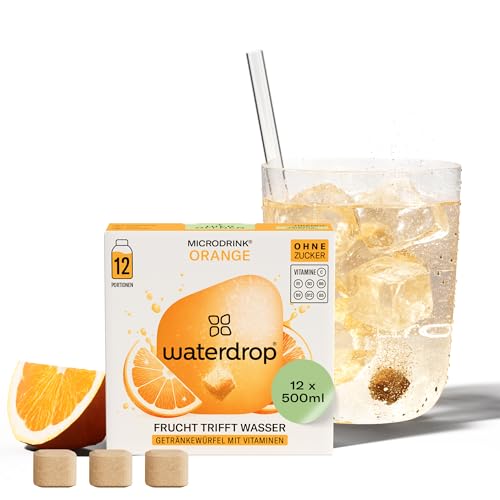 waterdrop® Microdrink Limonade: Orange, 12 Drops Würfel, zuckerfreies Getränkpulver, fruchtige Sorte, Frucht- und Pflanzenextrakten, mit wertvollen Vitaminen, Wasserzusatz waterdrop® Microdrink Limonade: Orange, 12 Drops Würfel, zuckerfreies Getränkpulver, fruchtige Sorte, Frucht- und Pflanzenextrakten, mit wertvollen Vitaminen, Wasserzusatz
