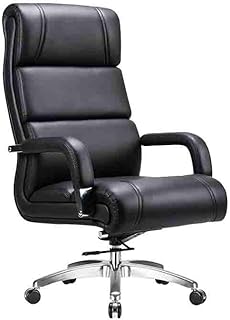 WJSXJJ Silla giratoria de PU Silla ergonómica elevadora para computadora Silla de Oficina reclinable (Color : Black)