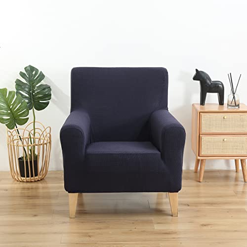 Banquet Armchair Slipcovers Chair Cover,Tub Chair Covers High Stretchy Sofa Furniture Protector,Removable Couch Covers for Living Room Home Decoration(Navy Blue) - Image 2