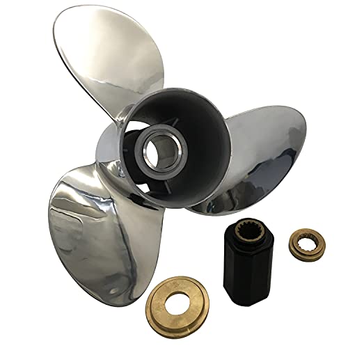 CAPTAIN Propeller Fit Evinrude/Johnson Outboard Engine 90-300 hp 15 Tooth Spline RH Steel Stainless (15x21)