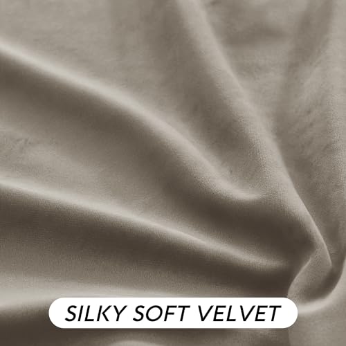 Image of RYB HOME Blush Velvet Curtains 96 inches 2 Panels Set, Thermal Insulated Privacy Protect Decorative Drapes with Hook Tape for Dorm Hotel Room, W 52 x L 96 inches | Room Darkening, Thermal Insulated, Pleat Tape on Top, Heavy Duty Plush, Dining Room Sliding Patio Door, W52 x L96, 2 Panels