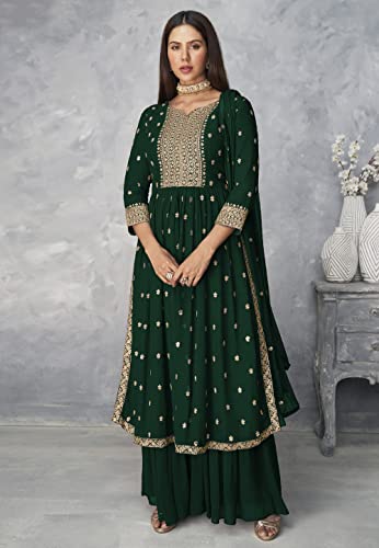 Image of Xomantic Fashion Women's Ethnic Wear Nyra Cut Embroidery Kurti plazzo and Dupatta set