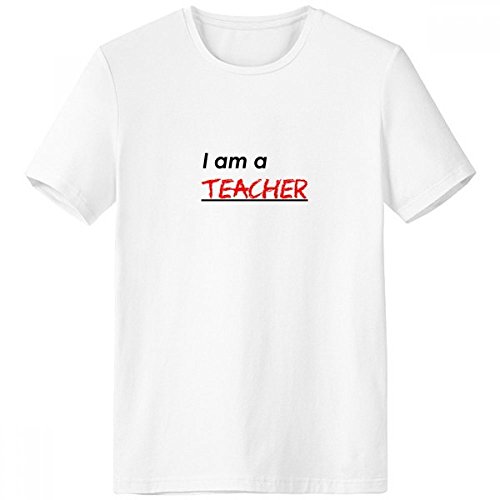 T-Shirt Blanc Confort Homme Ras du Cou Imprimé Citation M