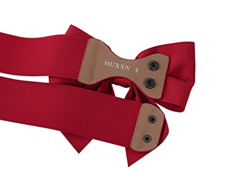 Muxxn Red Bow Belt For Womne Adjustable Hgih Stretch Cotton Belt (Red S) #TOP2