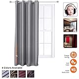 Acepunch Soundproof Blackout Thermal Insulated Noise Reducing Window Curtains 51.2" x 70.9" GRAY AP1