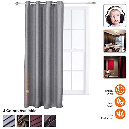 Acepunch Soundproof Blackout Thermal Insulated Noise Reducing Window Curtains 51.2" X 70.9" Gray Ap1145 #TOP7