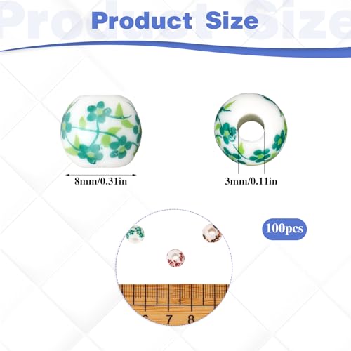 Cuentas de cerámica redondas para hacer joyas y manualidades con abalorios de porcelana de 8 mm 3
