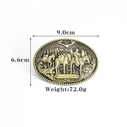 Unisex 38mm Wide Leather Belt With Punk Biker Western Rodeo Running Horse Buckle For Jeans4