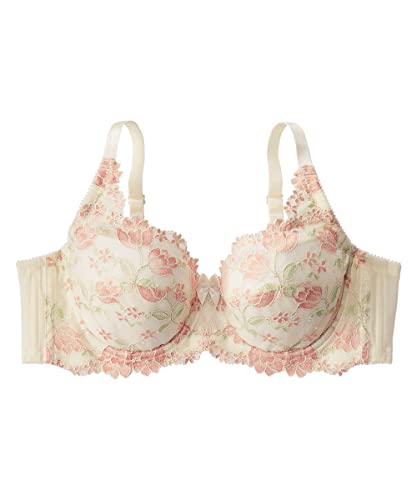 [ニッセン] ブラジャー 脇高フルカップブラジャー（チューリップ柄）（日本製レース）（トリンプ）（n、FULLRE） ソフトホワイト E80