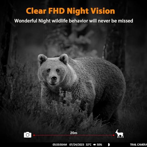 4G Wildlife Camera Cellular Trail Camera Send Pictures and Video to the Phone 24MP 1080P with 36pc 850nm IR LEDs Night Vision Motion Activated IP66 Waterproof for Garden and Wildlife Monitoring