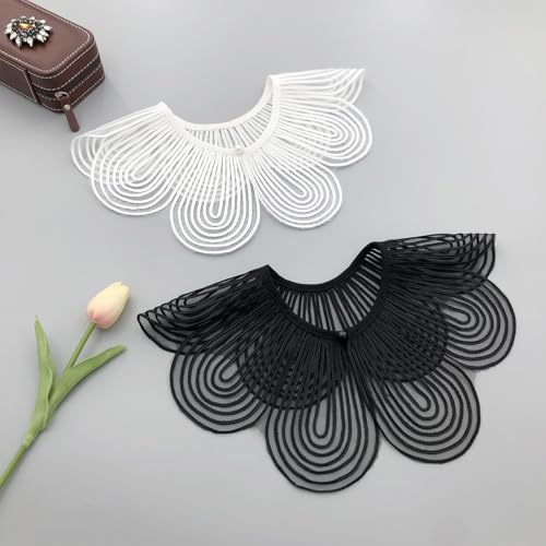 Sweet Embroidery Petals Decorative False Collar Capelet For Women Elegant Pearls Beaded Shawl Wrap For Wedding Dresses3