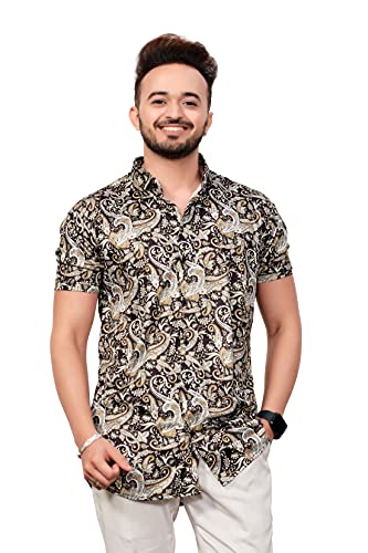IBRAND Men’s Digital Print Slim fit Crop Lycra Fabric Casual Formal Shirt (IBRMS_DP)