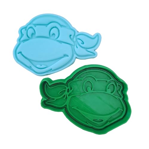 Tagliabiscotti.it - Tartarughe Ninja - Viso Raffaello - Cookies cutter - Formina - Stampo per biscotti o decorazioni torte in pasta di zucchero - 8,5cm x 6cm x 1,2cm