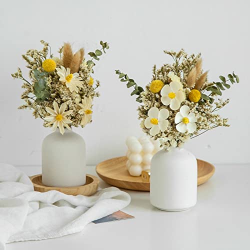 Small Vase Handmade Home Decoration Ceramic Vase For Shelf, Living, Room, Table, Bookshelf Home Decor Gift, Modern Elegant Ceramic Vase (Small 4 Inch High, White) #TOP2