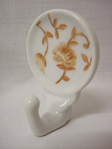 Percha Colgador Gancho Colgar PEQUEÑA Adhesiva Porcelana Trama Marron Cover