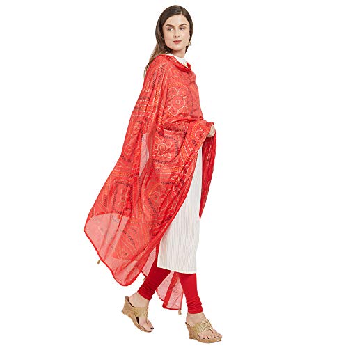 Image of DUPATTA BAZAAR Woman's Printed Bandhini Silk dupatta