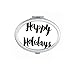 Happy Holiday Quote Handwrite Mirror Oval Portable Hand Pocket Makeup