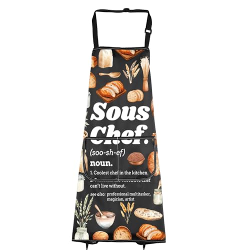 VAMSII Sous Chef Apron Gift for Chefs Cooking Lover BBQ Griller Culinary Gift Pastry Baking Themed Gift
