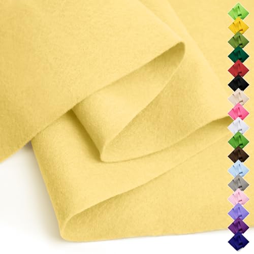 Image of Soft Felt Fabric Sheet 18 inch x 36 inch, 1.6mm Acrylic Craft Felt, Maize Yellow | Soft Thick Felt by The Yard, Large Precut Sheet, Nonwoven Fabric for Sewing DIY Crafts, Classroom & Home Decor