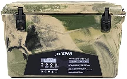 Xspec 60 Quart Roto Molded High Performance Camping Cooler Ice Chest | Pro Tough Durable Outdoor Ice Chest, Camouflage