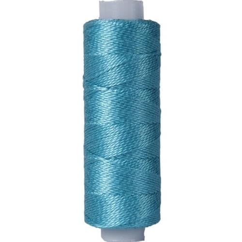 ThreadartPearl Cotton Thread | 75yd Spools Size 8 | Perle Cotton for Friendship Bracelets, Crochet, Cross Stitch, Needlepoint, Hand Embroidery | Peacock Blue - Color 807