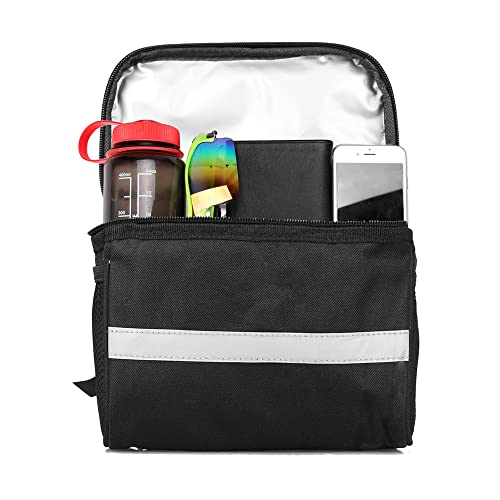 Lixada Bicycle Front Basket Insulated Bag MTB Bike Handlebar Pannier Cooler With Reflective Strip