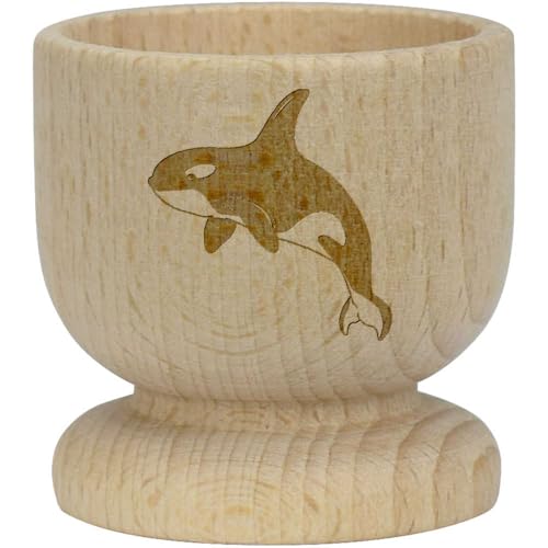 'Orca Whale Jumping' Wooden Egg Cup (EC00028757)