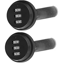 2 Pack Combination Cabinet Cam Lock, Password Coded Drawer Lock, Zinc Alloy Security Locks for Cabinet Drawers Mailbox 3/4", Black