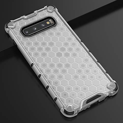 Image of Glasgow | for Samsung Galaxy S10 Plus Honeycomb Pattern Back Case Cover for Samsung Galaxy S10 Plus with 4 Bumper Corners and Military Grade Protection - Transparent