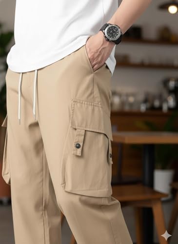 Image of Lymio Cargo for Men || Cotton Cargo Pant || Drawstring Waist Pant (Also Available in Plus Sizes) (153-156)