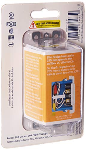Leviton Gfnl2-W Self-Test Smartlockpro Slim Gfci Tamper-Resistant Receptacle With Guidelight And Led Indicator, 20-Amp, White #TOP4