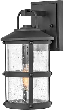 Hinkley Lakehouse One Light 5W Med. LED Outdoor Small Wall Mount Lantern, Black