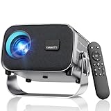 Smart Projector with WIFI and Bluetooth, 800ANSI Native 1080P Portable Projector Built-in Apps, Auto Keystone & Electric Focus Movie Projector for Home Theater Compatible with IOS/Android/HD(Gray)