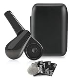 Tobacco Pipe Set, Portable Spoon-Style Pipe With Cleaner Tamper and Black Bag, Gift for Enthusiasts (Black)