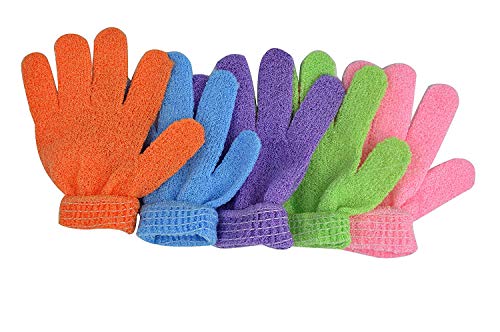 Exfoliating Gloves 10Pcs Bath Gloves 5 Pairs, Natural Mitts Gloves For Men And Women Use,Shower Gloves Body Spa Makes Skin Soft And Healthy (Aolans) #TOP7
