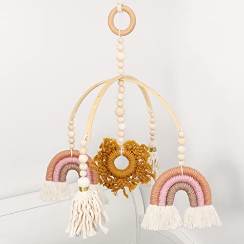 Rainbow Baby Mobile Hanging Macrame Baby Mobile Rainbow Neutral Baby Crib Mobile Kids Room Nursery Decor Party #TOP6