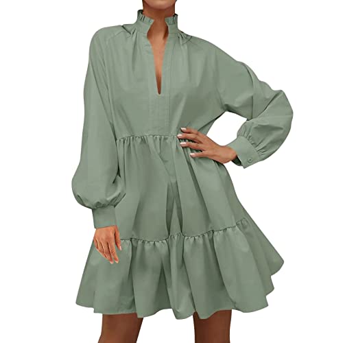 Robe tunique pour femme ample décontractée avec col V dégradé
