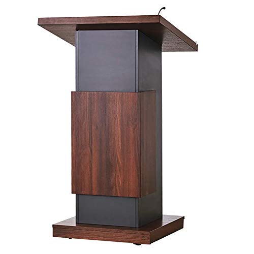 LIZIWEI Podium, Mobile Wooden Conference Table, Inclined Floor Podium and Solid Wood Podium with Locking Wheels, 60 70 118CM