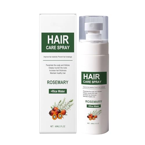 Spray para ayudantes de cabello, aceite de romero orgánico, 60 ml, engrosamiento del cabello, ayudante de crecimiento natural, cuidado de cuero cabelludo nutritivo, para mujeres, hombres, adoles