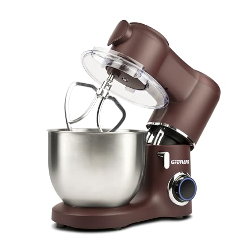 G3 Ferrari G20149 Pastaio Impastatrice Planetaria, 1800 W Max, Capacità 7 Litri, 6 Velocità + Pulse, Ciotola INOX, Coperchio con apertura, Uncino impastatore, Mescolatore, Frusta sbattitrice, Bordeaux