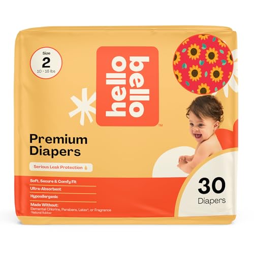 Image of Hello Bello Diapers, Size 2 (10-16 lbs) Flower Child, 30 Count of Premium Disposable Baby Diapers, Hypoallergenic with Soft, Cloth-Like Feel