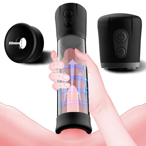 Penis Pump Penis Enlarger Extender, Electric Penis Enlargement Extend Vacuum Pump with 3 Training Pressure, Penis Sleeve Male Masturbator Adult Sex Toys for Men Bigger Stronger, Air Pressure Device