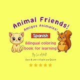 Animal Friends!: Bilingual coloring book for learning! (Luna's Bilingual Coloring Books for learning)
